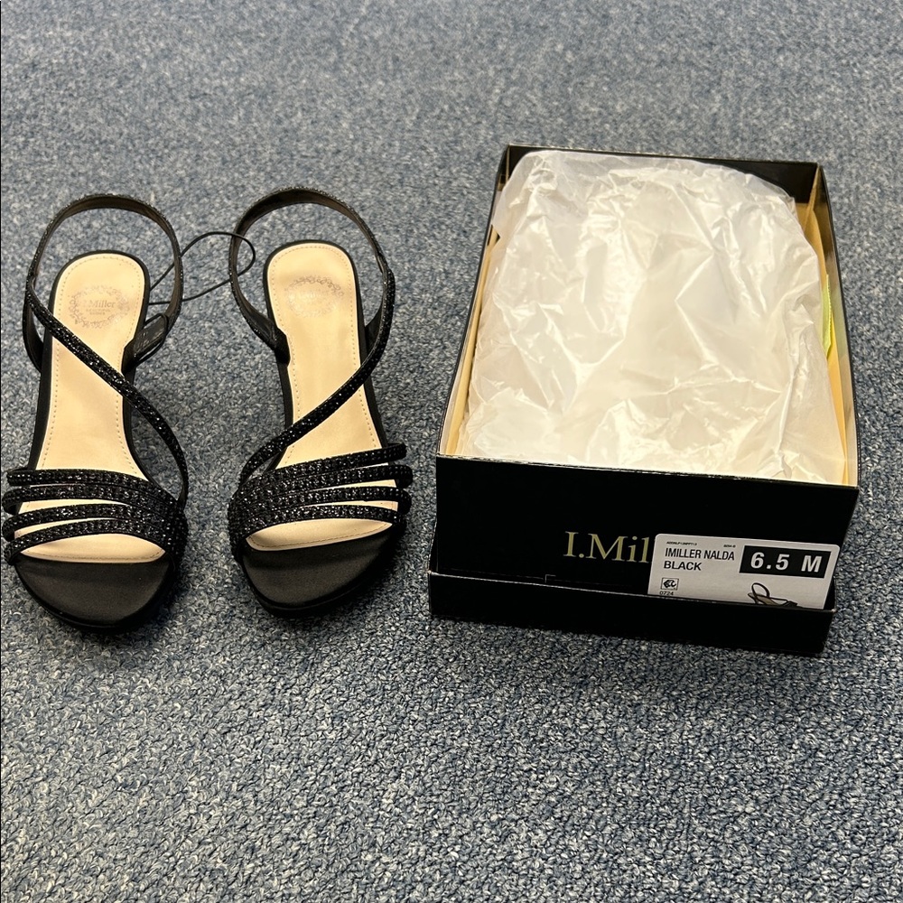 I. Miller Black Strappy Heels
